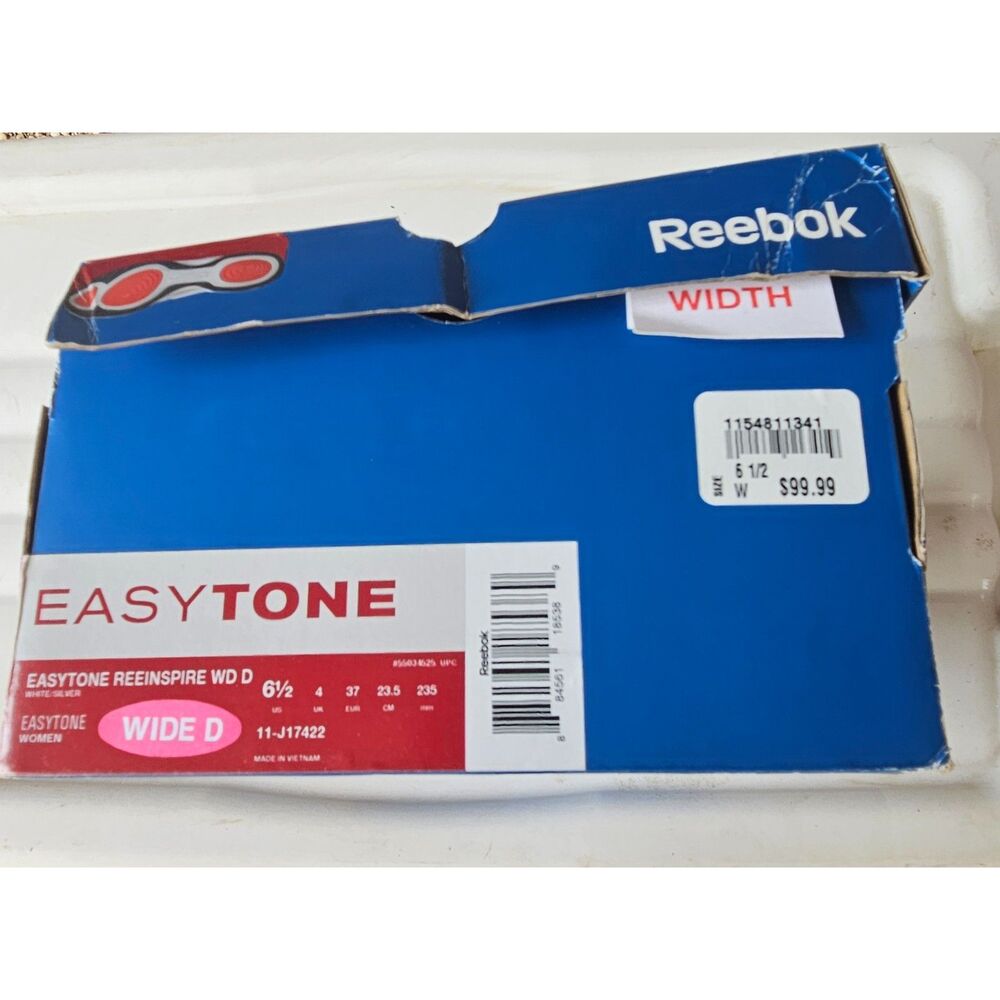 Reebok EasyTone White Silver Toning Walking Shoes Sneakers Women's Size 6.5 W - Picture 4 of 4